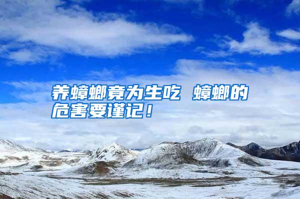 養(yǎng)蟑螂竟為生吃 蟑螂的危害要謹記!