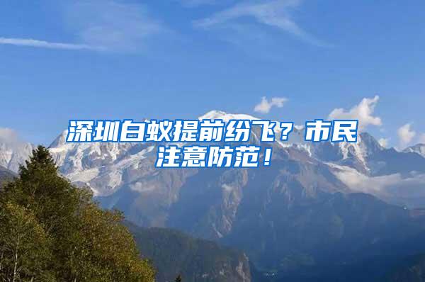 深圳白蟻提前紛飛？市民注意防范！