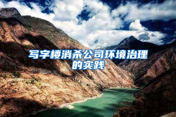 寫字樓消殺公司環(huán)境治理的實踐
